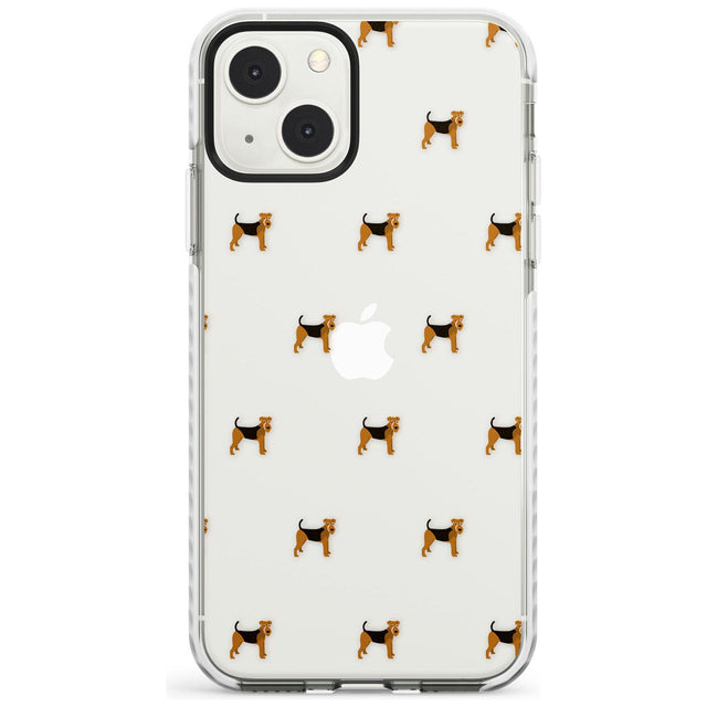 Airedale Terrier Dog Pattern Clear Phone Case iPhone 13 Mini / Impact Case Blanc Space