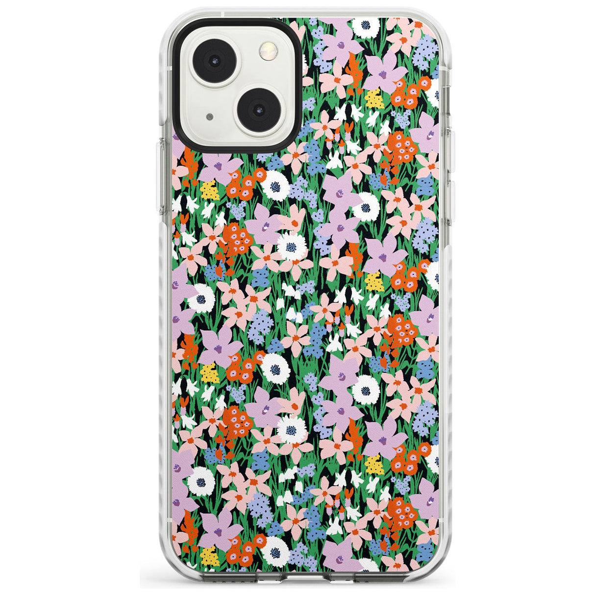 Jazzy Floral Mix: Solid Phone Case iPhone 13 Mini / Impact Case Blanc Space