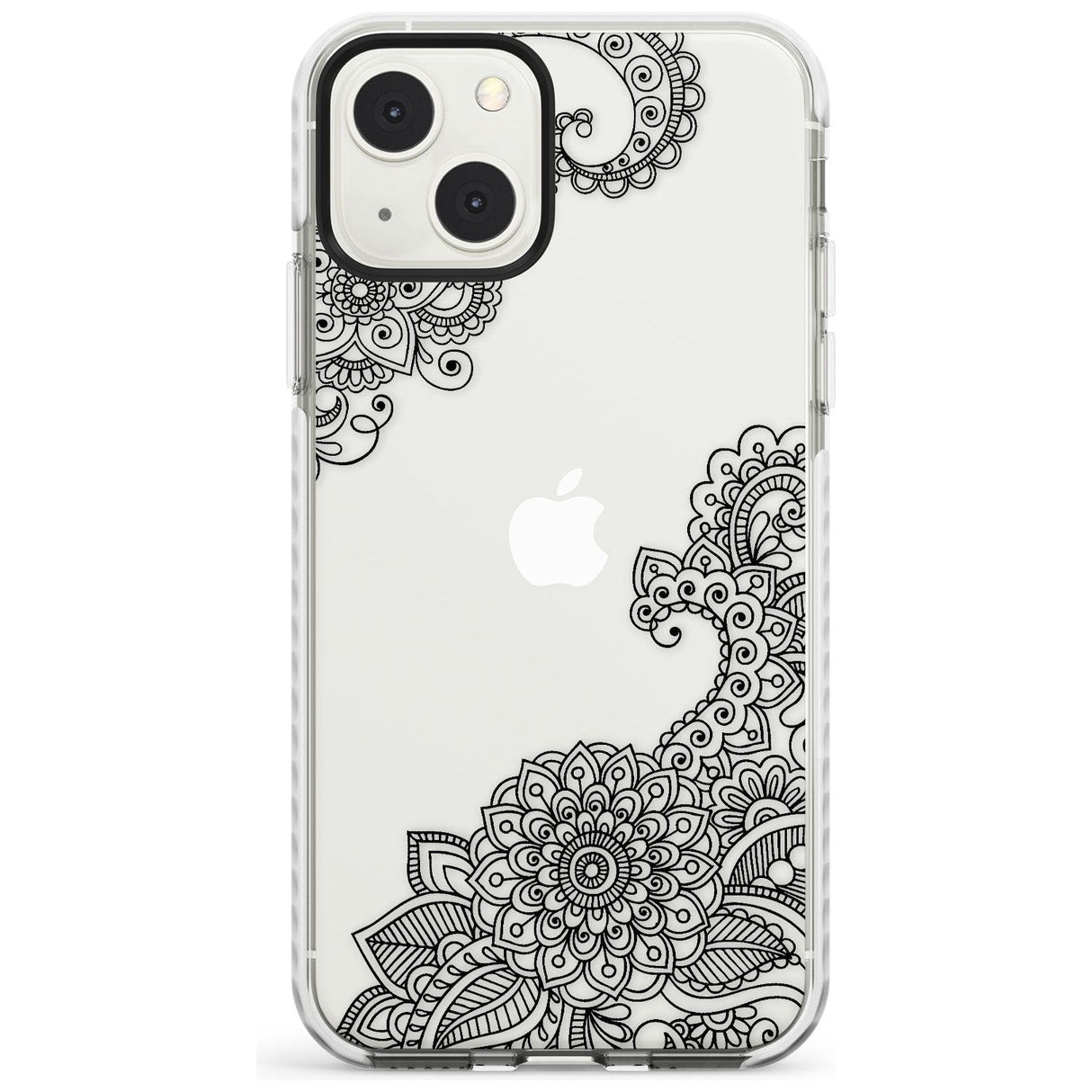 Black Henna Botanicals Impact Phone Case for iPhone 13 & 13 Mini