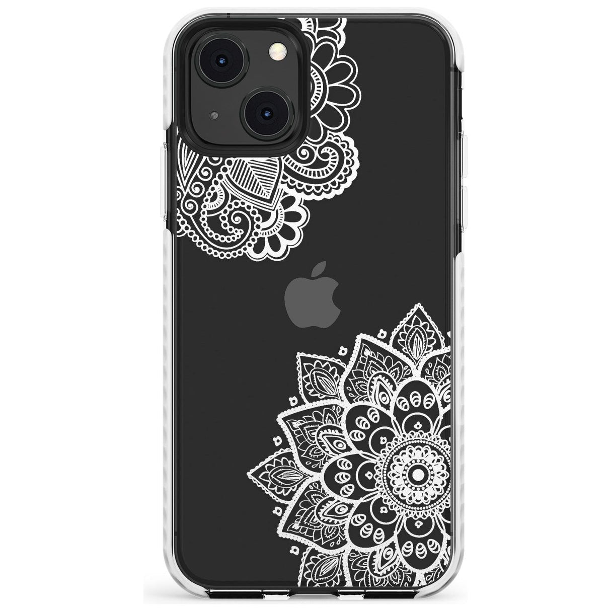 White Henna Florals Impact Phone Case for iPhone 13 & 13 Mini