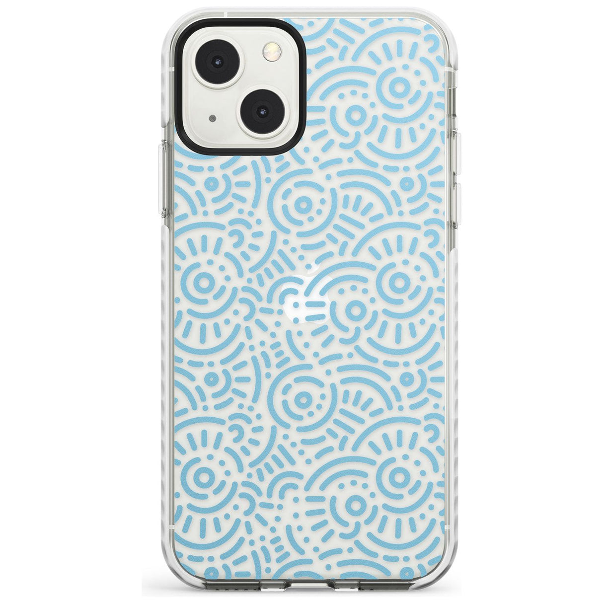 Light Blue Pattern Memphis Retro Pattern Design Phone Case iPhone 13 Mini / Impact Case Blanc Space