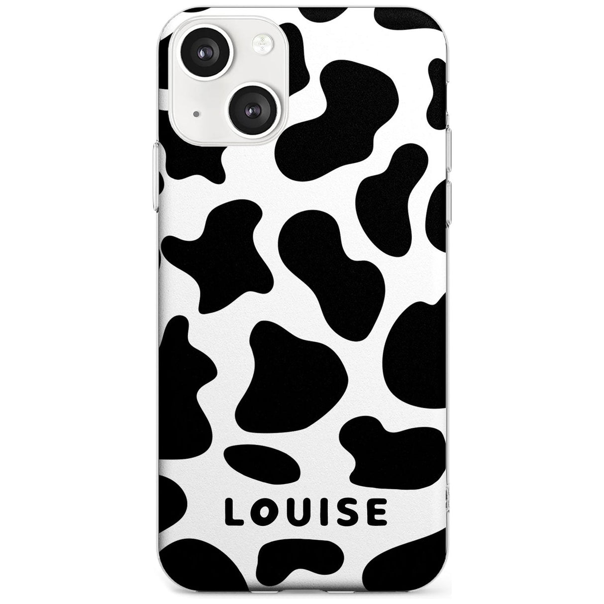 Personalised Cow Print Custom Phone Case iPhone 13 / Clear Case,iPhone 13 Mini / Clear Case,iPhone 14 / Clear Case,iPhone 14 Plus / Clear Case Blanc Space