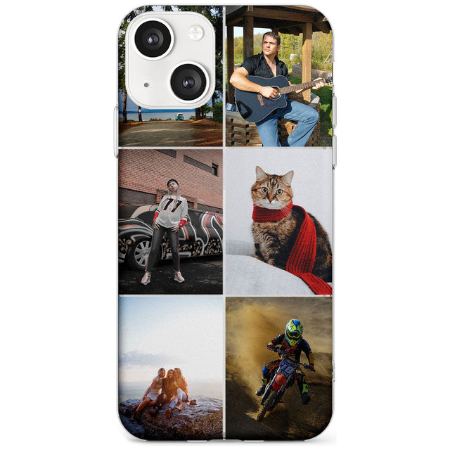 Personalised 6 Photo Grid Custom Phone Case iPhone 13 / Clear Case,iPhone 13 Mini / Clear Case,iPhone 14 / Clear Case,iPhone 14 Plus / Clear Case Blanc Space