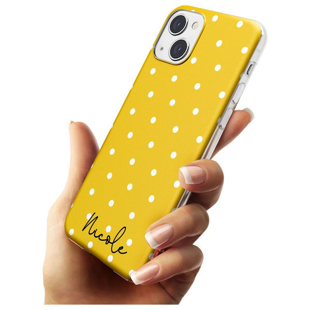 Personalised Yellow Polka Dot Custom Phone Case iPhone 15 Pro Max / Black Impact Case,iPhone 15 Plus / Black Impact Case,iPhone 15 Pro / Black Impact Case,iPhone 15 / Black Impact Case,iPhone 15 Pro Max / Impact Case,iPhone 15 Plus / Impact Case,iPhone 15 Pro / Impact Case,iPhone 15 / Impact Case,iPhone 15 Pro Max / Magsafe Black Impact Case,iPhone 15 Plus / Magsafe Black Impact Case,iPhone 15 Pro / Magsafe Black Impact Case,iPhone 15 / Magsafe Black Impact Case,iPhone 14 Pro Max / Black Impact Case,iPhone 