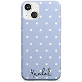 Personalised Simple Light Blue Dots Custom Phone Case iPhone 13 / Clear Case,iPhone 13 Mini / Clear Case,iPhone 14 / Clear Case,iPhone 14 Plus / Clear Case Blanc Space