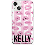 Personalised Pink Stripes & Lips Custom Phone Case iPhone 13 / Clear Case,iPhone 13 Mini / Clear Case,iPhone 14 / Clear Case,iPhone 14 Plus / Clear Case Blanc Space