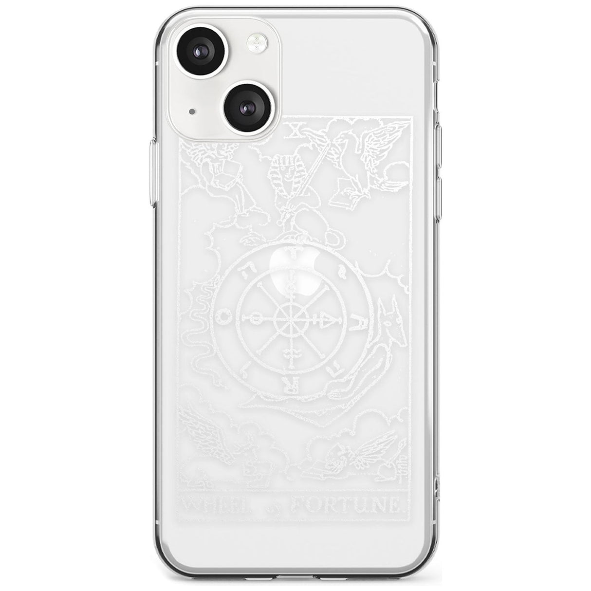 Personalised Wheel of Fortune Tarot Card - White Transparent Custom Phone Case iPhone 13 / Clear Case,iPhone 13 Mini / Clear Case,iPhone 14 / Clear Case,iPhone 14 Plus / Clear Case Blanc Space