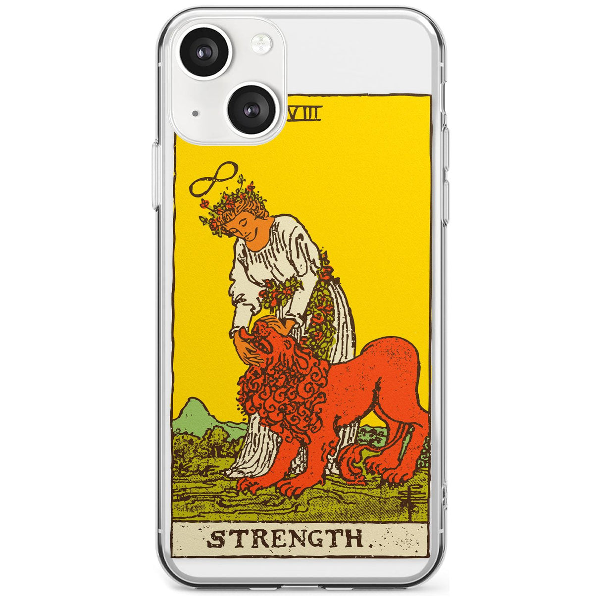 Personalised Strength Tarot Card - Colour Custom Phone Case iPhone 13 / Clear Case,iPhone 13 Mini / Clear Case,iPhone 14 / Clear Case,iPhone 14 Plus / Clear Case Blanc Space