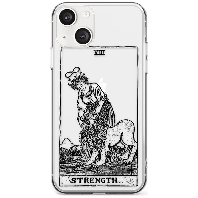 Personalised Strength Tarot Card - Transparent Custom Phone Case iPhone 13 / Clear Case,iPhone 13 Mini / Clear Case,iPhone 14 / Clear Case,iPhone 14 Plus / Clear Case Blanc Space