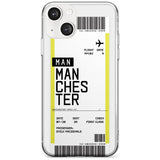 Personalised Manchester Boarding Pass Custom Phone Case iPhone 13 / Clear Case,iPhone 13 Mini / Clear Case,iPhone 14 / Clear Case,iPhone 14 Plus / Clear Case Blanc Space