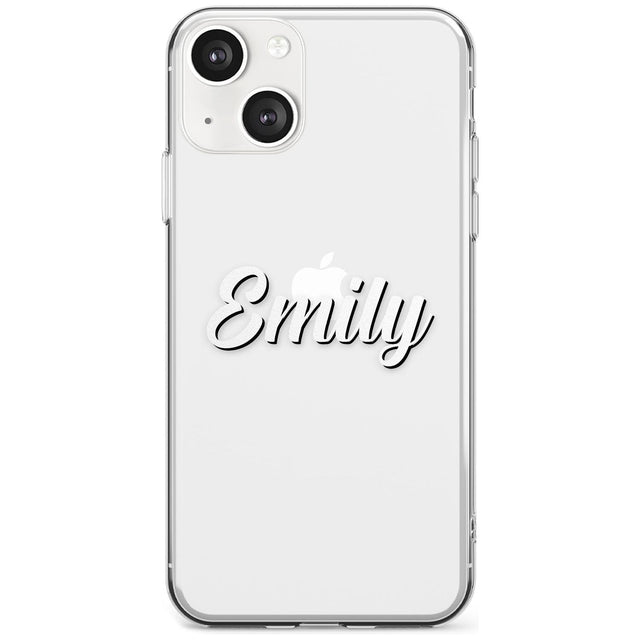 Personalised Clear Text  1B Custom Phone Case iPhone 13 / Clear Case,iPhone 13 Mini / Clear Case,iPhone 14 / Clear Case,iPhone 14 Plus / Clear Case Blanc Space