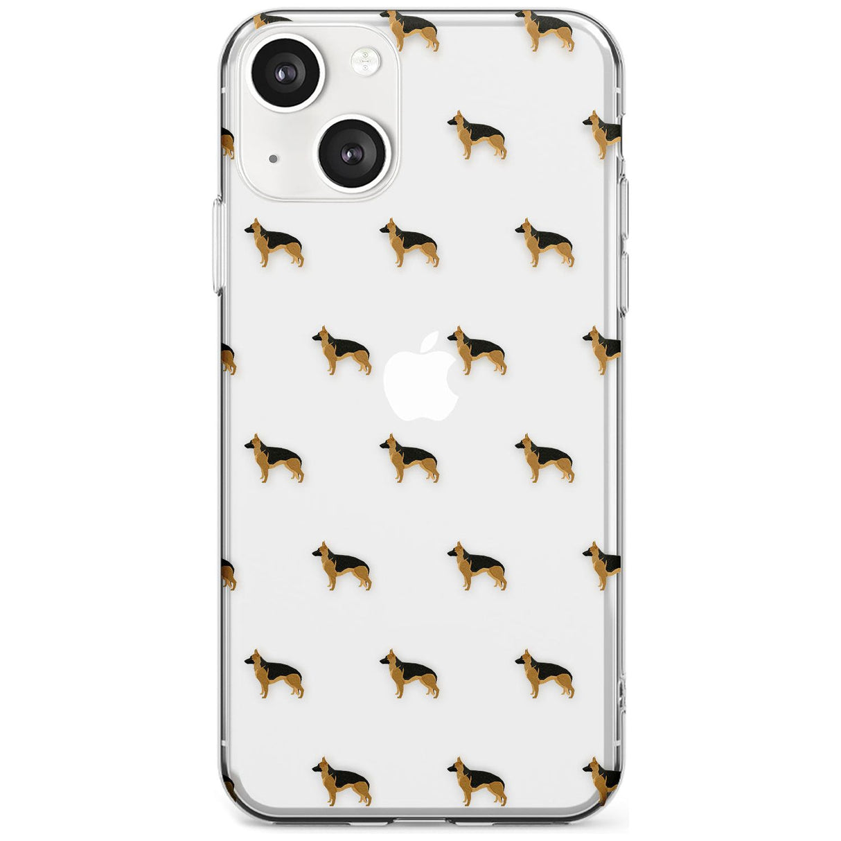 German Sherpard Dog Pattern Clear Phone Case iPhone 13 / Clear Case,iPhone 13 Mini / Clear Case,iPhone 14 / Clear Case,iPhone 14 Plus / Clear Case Blanc Space