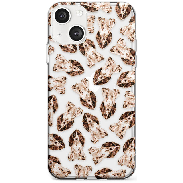 Cocker Spaniel (Brown) Watercolour Dog Pattern Phone Case iPhone 13 Mini / Clear Case,iPhone 13 / Clear Case,iPhone 14 Plus / Clear Case,iPhone 14 / Clear Case Blanc Space