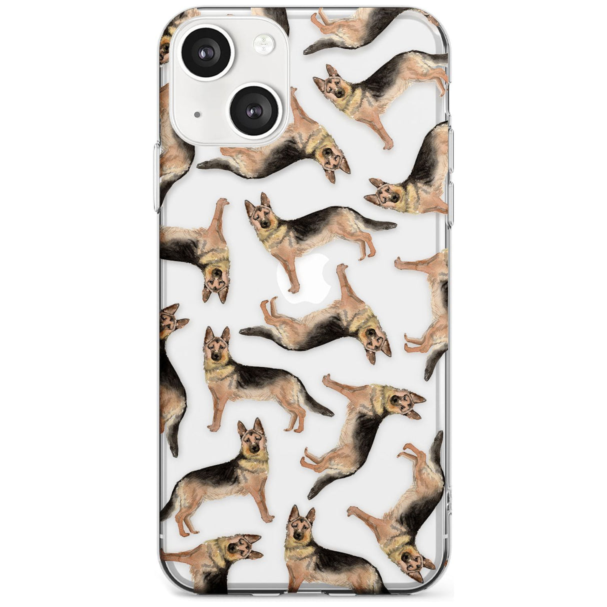 German Shepherd Watercolour Dog Pattern Phone Case iPhone 13 / Clear Case,iPhone 13 Mini / Clear Case,iPhone 14 / Clear Case,iPhone 14 Plus / Clear Case Blanc Space