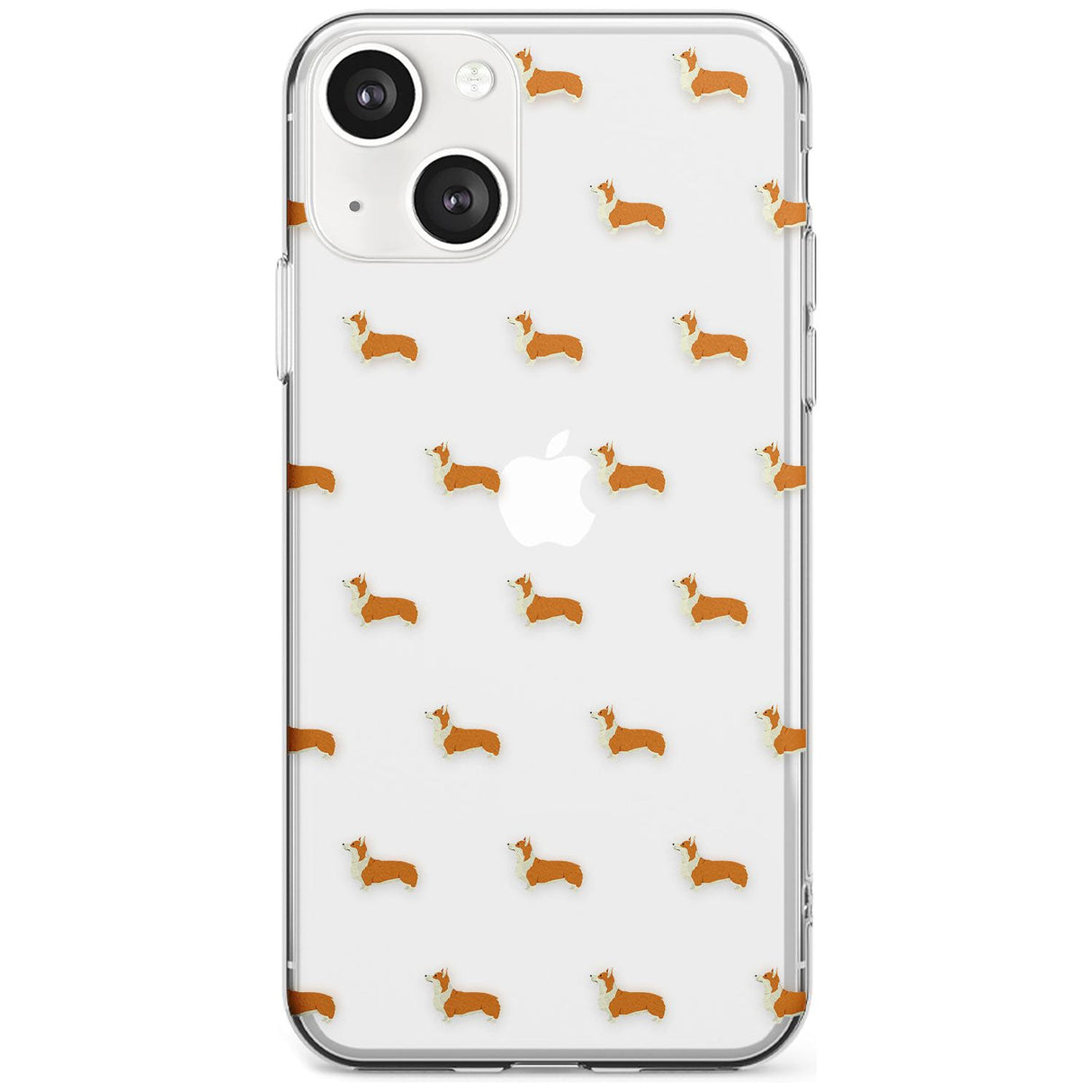 Pembroke Welsh Corgi Dog Pattern Clear Phone Case iPhone 13 / Clear Case,iPhone 13 Mini / Clear Case,iPhone 14 / Clear Case,iPhone 14 Plus / Clear Case Blanc Space