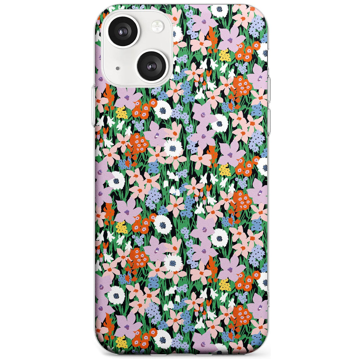 Jazzy Floral Mix: Solid Phone Case iPhone 13 / Clear Case,iPhone 13 Mini / Clear Case,iPhone 14 / Clear Case,iPhone 14 Plus / Clear Case Blanc Space