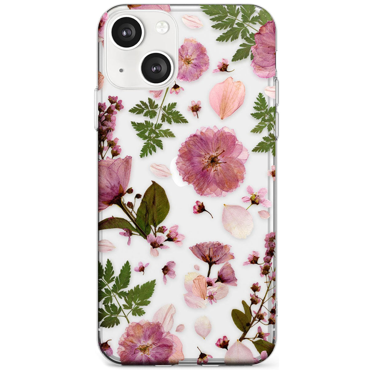 Natural Arrangement of Flowers & Leaves Design Phone Case iPhone 13 / Clear Case,iPhone 13 Mini / Clear Case,iPhone 14 / Clear Case,iPhone 14 Plus / Clear Case Blanc Space