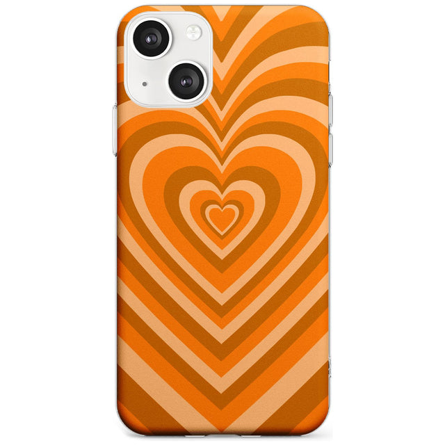 Orange Heart Illusion Phone Case iPhone 13 / Clear Case,iPhone 13 Mini / Clear Case,iPhone 14 / Clear Case,iPhone 14 Plus / Clear Case Blanc Space