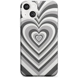 Monochrome Heart Illusion Phone Case iPhone 13 / Clear Case,iPhone 13 Mini / Clear Case,iPhone 14 / Clear Case,iPhone 14 Plus / Clear Case Blanc Space