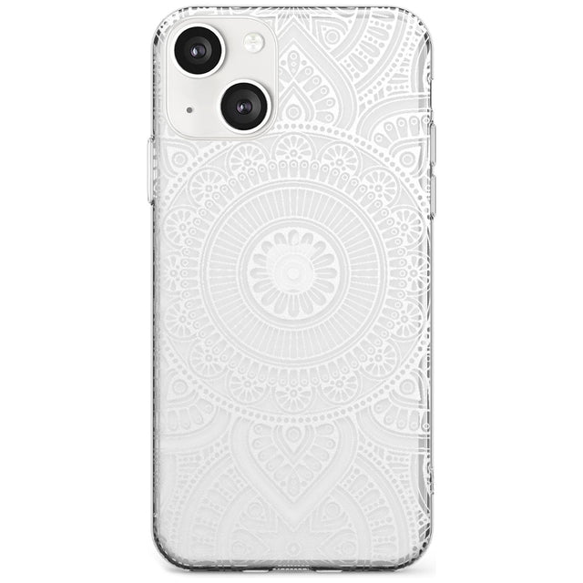 White Henna Flower Wheel Slim Phone Case for iPhone 13 & 13 Mini