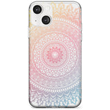 Large Rainbow Mandala Phone Case iPhone 13 / Clear Case,iPhone 13 Mini / Clear Case,iPhone 14 / Clear Case,iPhone 14 Plus / Clear Case Blanc Space