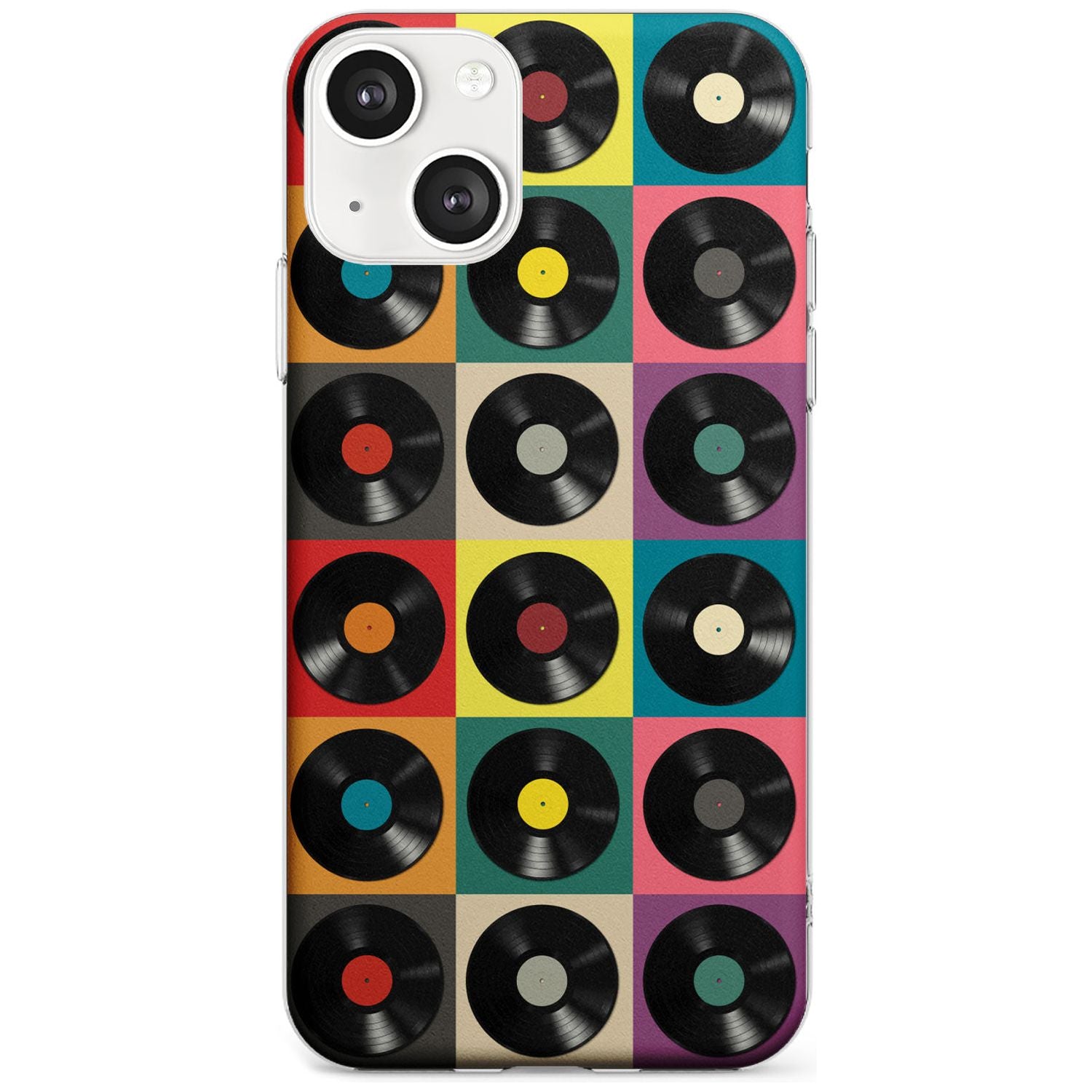 Vinyl Record Pattern Slim Phone Case for iPhone 13 & 13 Mini