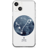 Pisces Zodiac Transparent Design - Blue