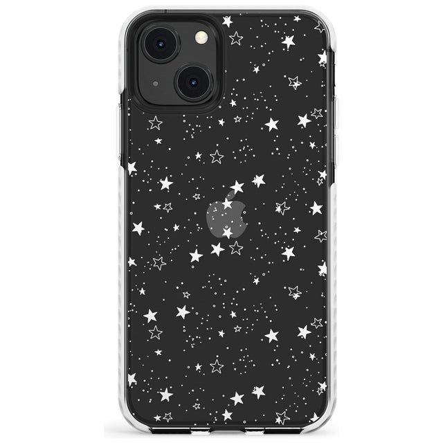 White Stars on Clear Phone Case for iPhone 13 Mini