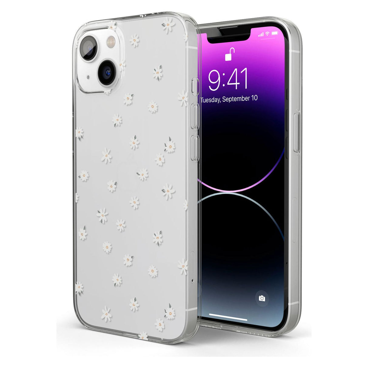 White Stars on Clear Phone Case for iPhone 13 Mini