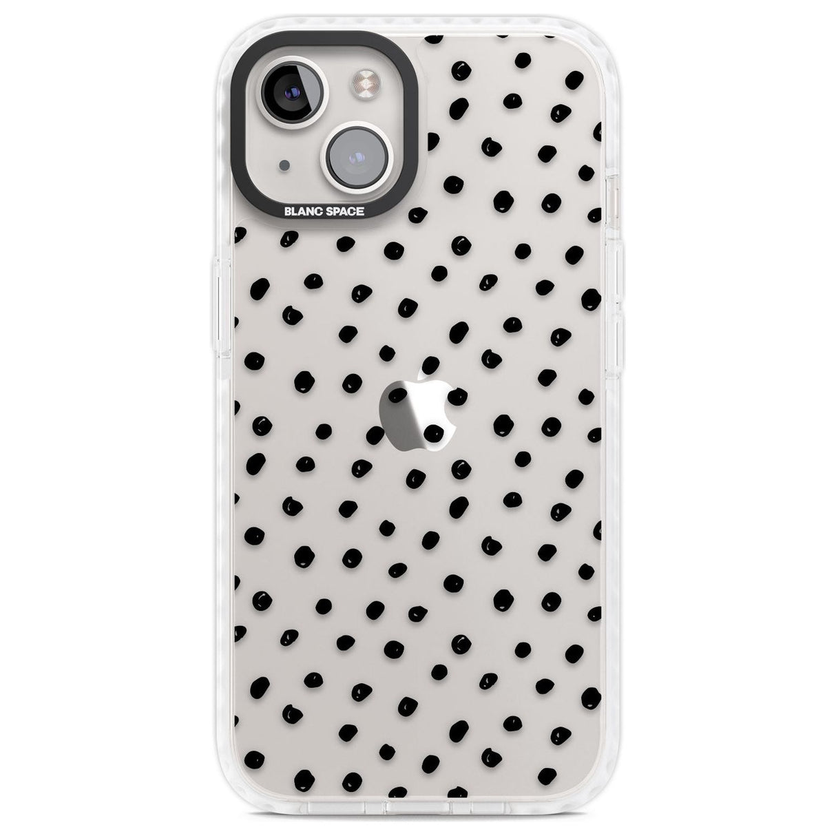 Messy Black Dot Pattern Phone Case iPhone 13 / Impact Case,iPhone 14 / Impact Case,iPhone 15 Plus / Impact Case,iPhone 15 / Impact Case Blanc Space