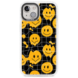 Acid Face Grid Pattern Phone Case iPhone 13 / Impact Case,iPhone 14 / Impact Case,iPhone 15 Plus / Impact Case,iPhone 15 / Impact Case Blanc Space