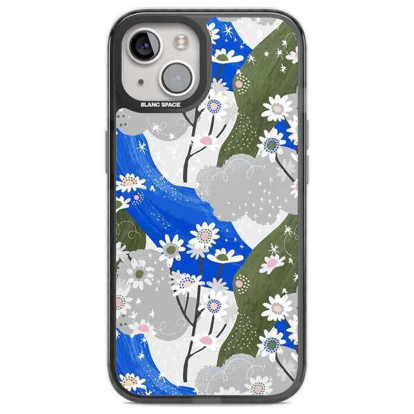 Blue & Grey Daisies Pattern