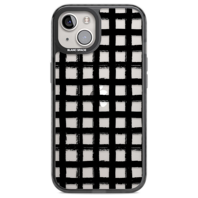 Messy Black Grid - Clear Phone Case iPhone 12 / Black Impact Case,iPhone 13 / Black Impact Case,iPhone 12 Pro / Black Impact Case,iPhone 14 / Black Impact Case,iPhone 15 Plus / Black Impact Case,iPhone 15 / Black Impact Case Blanc Space