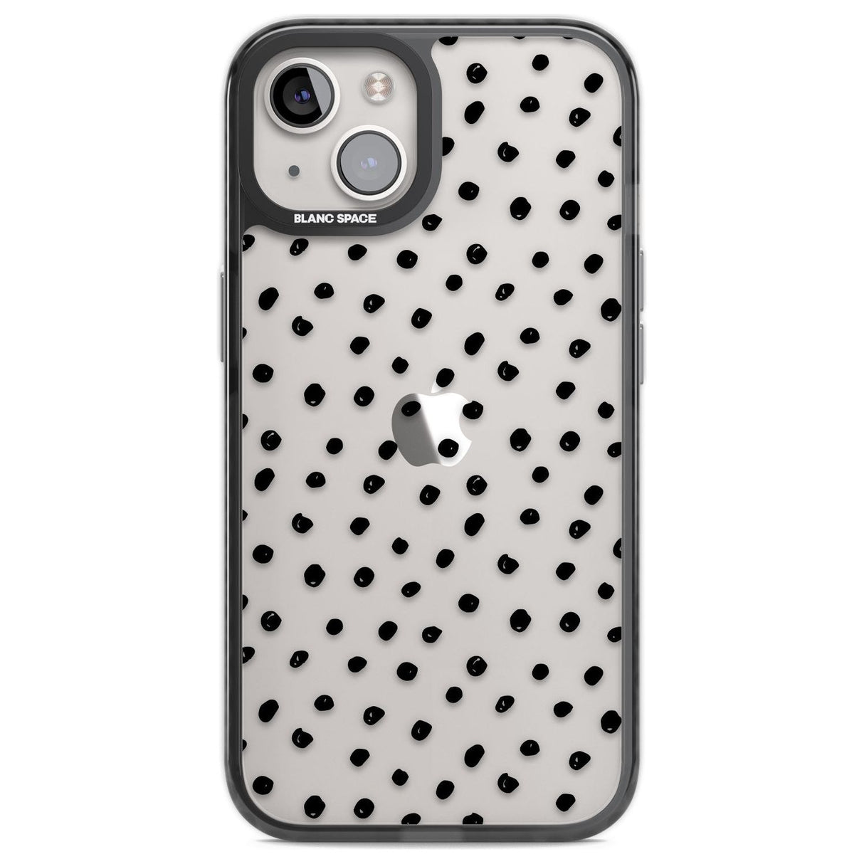 Messy Black Dot Pattern Phone Case iPhone 12 / Black Impact Case,iPhone 13 / Black Impact Case,iPhone 12 Pro / Black Impact Case,iPhone 14 / Black Impact Case,iPhone 15 Plus / Black Impact Case,iPhone 15 / Black Impact Case Blanc Space