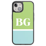 Personalised Colourblock: Green & Turquoise Custom Phone Case iPhone 12 / Black Impact Case,iPhone 13 / Black Impact Case,iPhone 12 Pro / Black Impact Case,iPhone 14 / Black Impact Case,iPhone 15 Plus / Black Impact Case,iPhone 15 / Black Impact Case Blanc Space