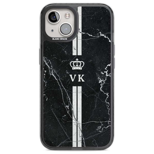 Personalised Black Marble Stripe Initials
