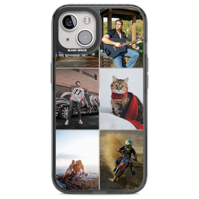 Personalised 6 Photo Grid Custom Phone Case iPhone 12 / Black Impact Case,iPhone 13 / Black Impact Case,iPhone 12 Pro / Black Impact Case,iPhone 14 / Black Impact Case,iPhone 15 Plus / Black Impact Case,iPhone 15 / Black Impact Case Blanc Space