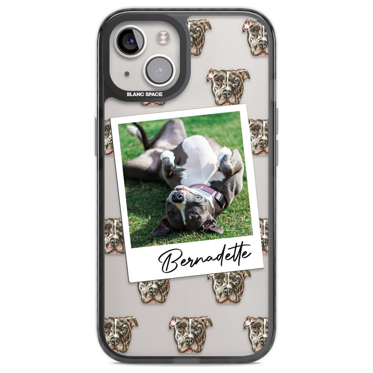 Personalised Staffordshire Bull Terrier - Dog Photo Custom Phone Case iPhone 12 / Black Impact Case,iPhone 13 / Black Impact Case,iPhone 12 Pro / Black Impact Case,iPhone 14 / Black Impact Case,iPhone 15 Plus / Black Impact Case,iPhone 15 / Black Impact Case Blanc Space