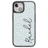 Personalised Vertical Cursive & Dots Custom Phone Case iPhone 12 / Black Impact Case,iPhone 13 / Black Impact Case,iPhone 12 Pro / Black Impact Case,iPhone 14 / Black Impact Case,iPhone 15 Plus / Black Impact Case,iPhone 15 / Black Impact Case Blanc Space