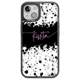 Personalised Black & White Paint Splatters Custom Phone Case iPhone 12 / Black Impact Case,iPhone 13 / Black Impact Case,iPhone 12 Pro / Black Impact Case,iPhone 14 / Black Impact Case,iPhone 15 Plus / Black Impact Case,iPhone 15 / Black Impact Case Blanc Space