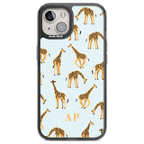 Personalised Safari Giraffe Pattern on Blue Custom Phone Case iPhone 12 / Black Impact Case,iPhone 13 / Black Impact Case,iPhone 12 Pro / Black Impact Case,iPhone 14 / Black Impact Case,iPhone 15 Plus / Black Impact Case,iPhone 15 / Black Impact Case Blanc Space