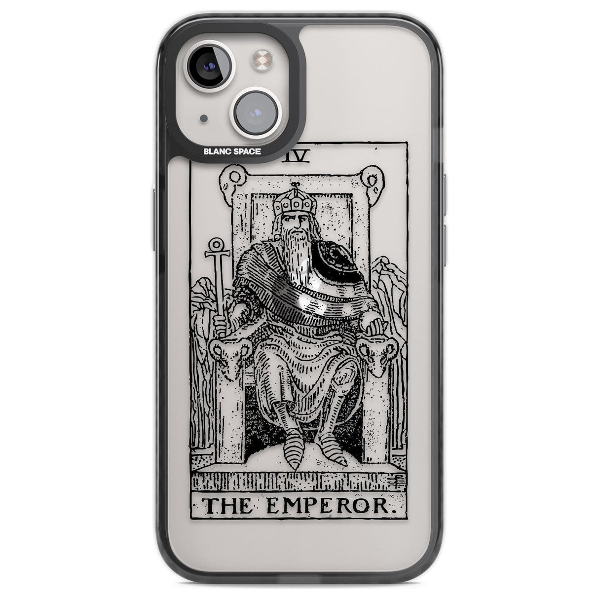 Personalised The Emperor Tarot Card - Transparent Custom Phone Case iPhone 12 / Black Impact Case,iPhone 13 / Black Impact Case,iPhone 12 Pro / Black Impact Case,iPhone 14 / Black Impact Case,iPhone 15 Plus / Black Impact Case,iPhone 15 / Black Impact Case Blanc Space