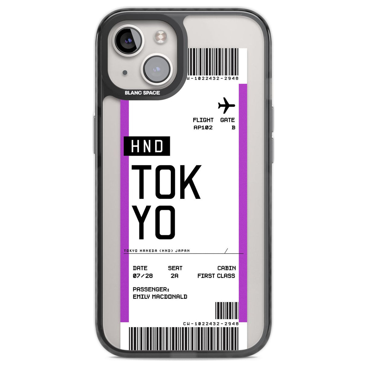 Personalised Tokyo Boarding Pass Custom Phone Case iPhone 12 / Black Impact Case,iPhone 13 / Black Impact Case,iPhone 12 Pro / Black Impact Case,iPhone 14 / Black Impact Case,iPhone 15 Plus / Black Impact Case,iPhone 15 / Black Impact Case Blanc Space