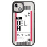 Personalised Delhi Boarding Pass Custom Phone Case iPhone 12 / Black Impact Case,iPhone 13 / Black Impact Case,iPhone 12 Pro / Black Impact Case,iPhone 14 / Black Impact Case,iPhone 15 Plus / Black Impact Case,iPhone 15 / Black Impact Case Blanc Space