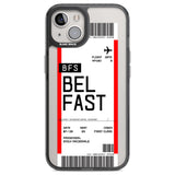 Personalised Belfast Boarding Pass Custom Phone Case iPhone 12 / Black Impact Case,iPhone 13 / Black Impact Case,iPhone 12 Pro / Black Impact Case,iPhone 14 / Black Impact Case,iPhone 15 Plus / Black Impact Case,iPhone 15 / Black Impact Case Blanc Space