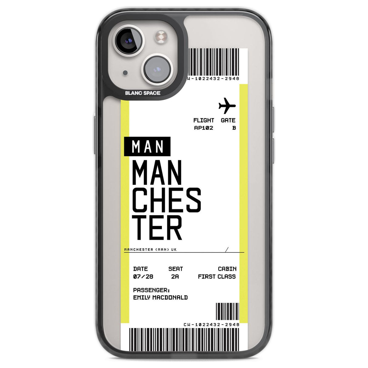 Personalised Manchester Boarding Pass Custom Phone Case iPhone 12 / Black Impact Case,iPhone 13 / Black Impact Case,iPhone 12 Pro / Black Impact Case,iPhone 14 / Black Impact Case,iPhone 15 Plus / Black Impact Case,iPhone 15 / Black Impact Case Blanc Space