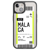 Personalised Málaga Boarding Pass Custom Phone Case iPhone 12 / Black Impact Case,iPhone 13 / Black Impact Case,iPhone 12 Pro / Black Impact Case,iPhone 14 / Black Impact Case,iPhone 15 Plus / Black Impact Case,iPhone 15 / Black Impact Case Blanc Space