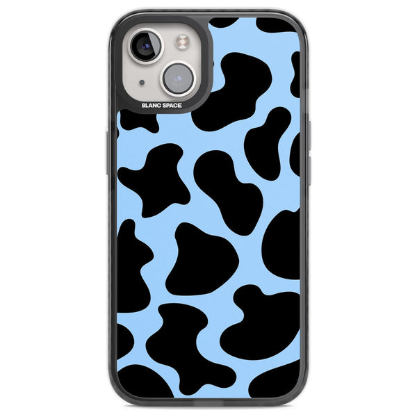 Blue And Black Cow Print
