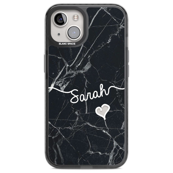 Personalised Black Marble Heart