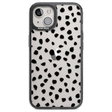 Black on Transparent Dalmatian Polka Dot Spots Phone Case iPhone 12 / Black Impact Case,iPhone 13 / Black Impact Case,iPhone 12 Pro / Black Impact Case,iPhone 14 / Black Impact Case,iPhone 15 Plus / Black Impact Case,iPhone 15 / Black Impact Case Blanc Space